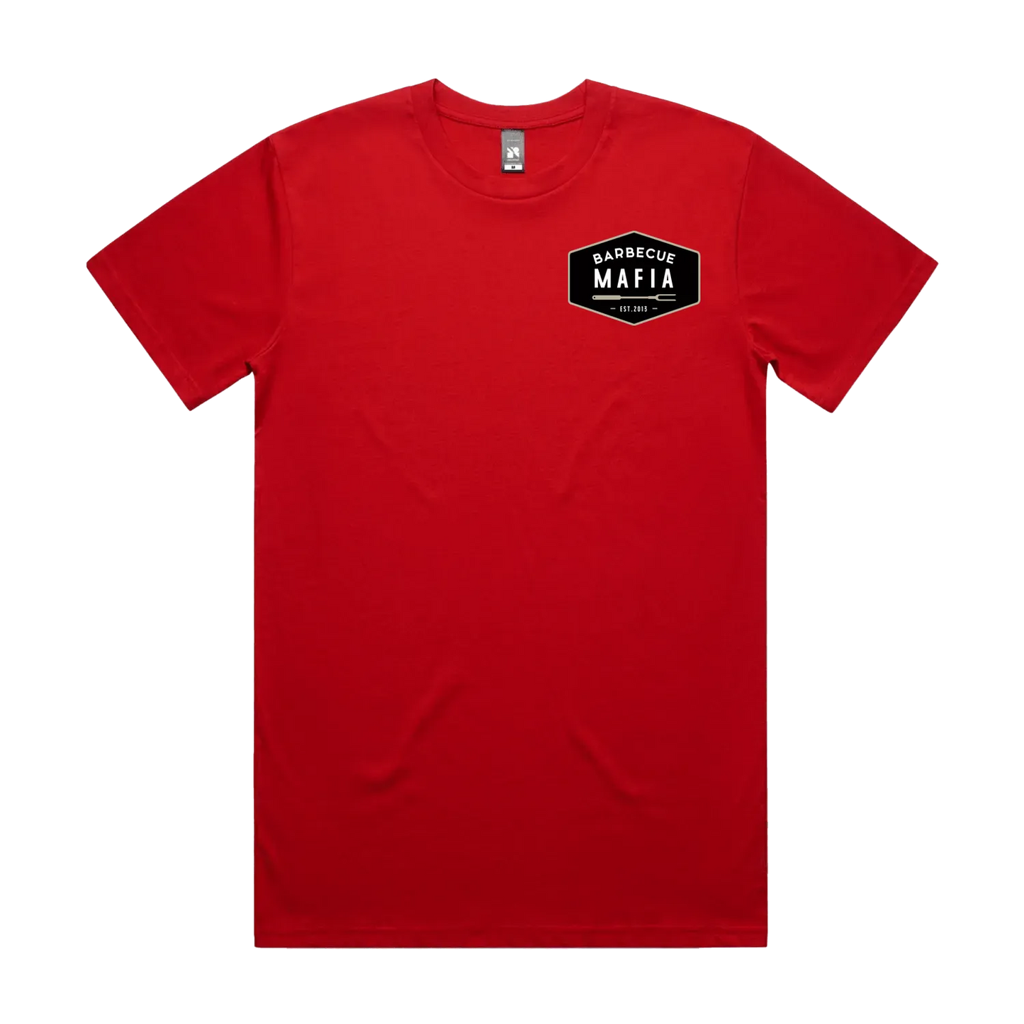 Red front flat lay